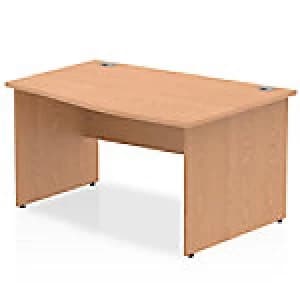 Impulse Panel End 1400 Right Hand Wave Desk Oak