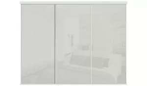 Shaker Sliding Doors and track W168 White Frame Mirror