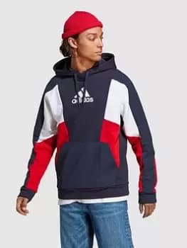 adidas Sportswear Essentials Colorblock Hoodie - Navy, Size XS, Men
