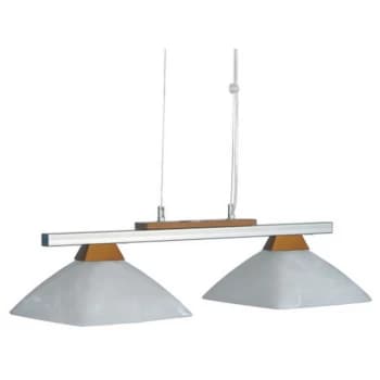 Lamkur Lighting - Ela Bar Pendant Ceiling Light With Glass Shade, Rustic, 2x E27