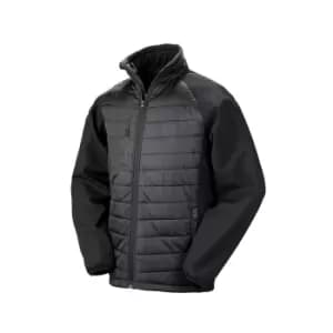 Result Mens Black Compass Padded Soft Shell Jacket (L) (Black)