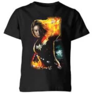 Captain Marvel Galactic Shine Kids T-Shirt - Black - 11-12 Years