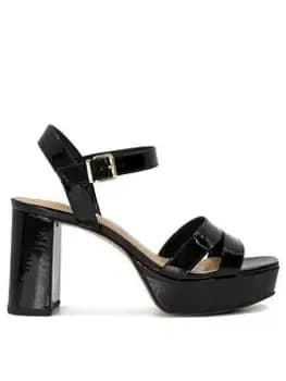 Dune London Dune Molten Leather Mid-Platform Sandals - Black, Size 5, Women