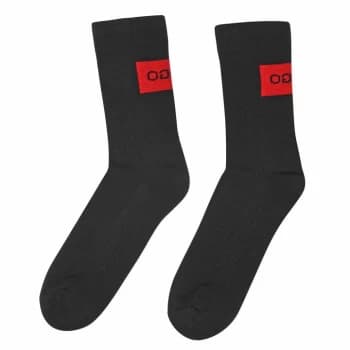 Hugo Black 2 Pack Ribbed Socks - Black