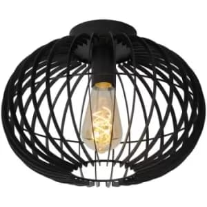 Lucide REDA - Flush Ceiling Light - Ø32cm - 1xE27 - Black
