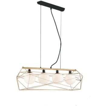 Fan Europe Lighting - Fan Europe Abraxas - Bar Globe Cage Ceiling Pendant, Black, Gold, E27