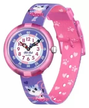 Flik Flak FBNP208 BALLERICHAT Purple Ballerina Cat Fabric Watch