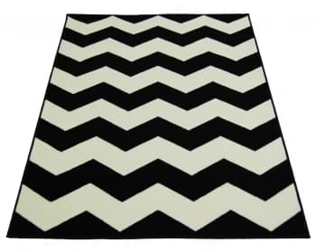 Chevron Rug - 80x150cm - Black and White.