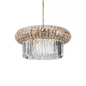 Nabucco Indoor Crystal Ceiling Pendant Lamp 12 Lights Gold, E14