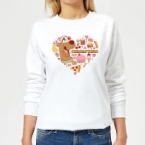 Scooby Doo Snacks Are My Valentine Womens Sweatshirt - White - L