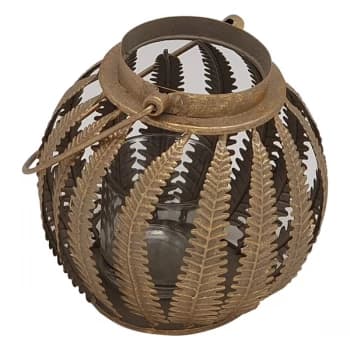 Round Metal Leaf Lantern By Heaven Sends