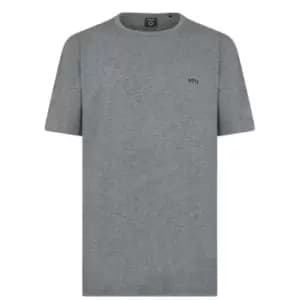 Boss Curved Logo T Shirt - Grey