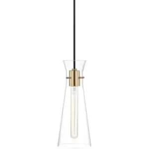 Anya 1 Light Pendant Brass, Glass