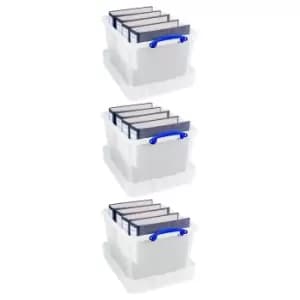 Really Useful Box Nestable 40L Clear Pack of 3, Clear