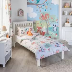 Woodland Animals Kids Duvet Cover Set Natural, Natural / Double