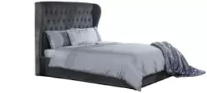 GFW Dakota Ottoman Kingsize Fabric Bed Frame - Pewter