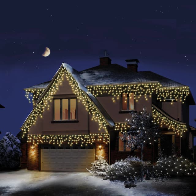 Premier Decorations Premier 720 LED Snowing Icicle Lights Plastic