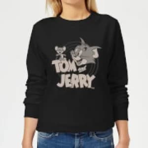 Tom & Jerry Circle Womens Sweatshirt - Black