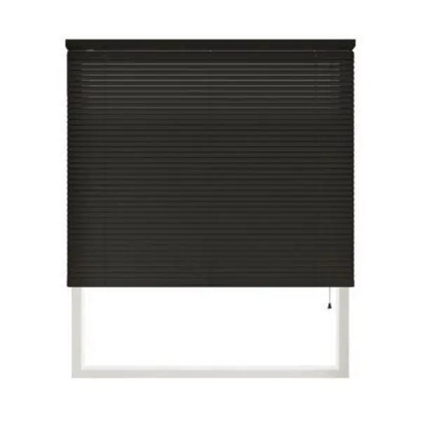 New Edge Blinds 152Cm Drop, 25Mm Slat Pvc Venetian Blind 100Cm Black 100BPVC
