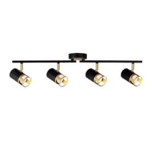 Phelps 4 Light Linear Bar SpotFitting GU10, Black, Painted Gold
