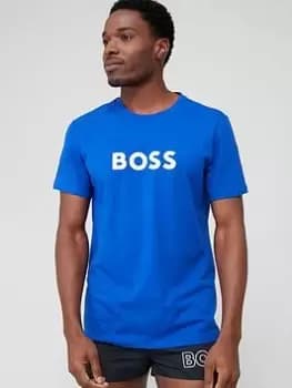 BOSS Logo Swim T-Shirt, Bright Blue, Size L, Men