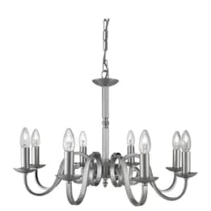 Richmond 8 Light Chandelier Satin Silver Finish, E14