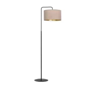 Emibig Hilde Black Floor Lamp with Shade with Pink Fabric Shades, 1x E27
