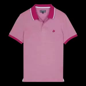 Men Cotton Changing Color Pique Polo Shirt - Palatin - Red - Size M - Vilebrequin