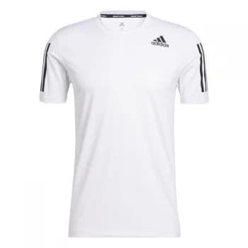 adidas Techfit 3-Stripes Fitted T-Shirt Mens - White