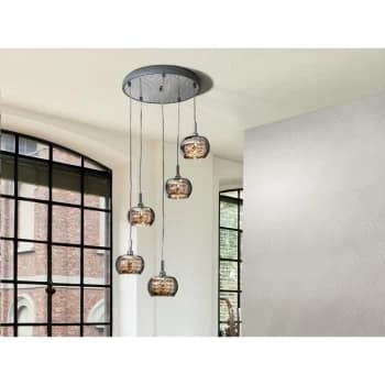 Schuller Ari - 5 Light Spiral Crystal Ceiling Cluster Pendant Chrome, G9