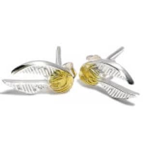 Harry Potter Sterling Silver Golden Snitch Stud Earrings