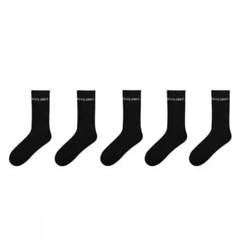 Jack and Jones Mens 5 Pack Crew Socks - Black