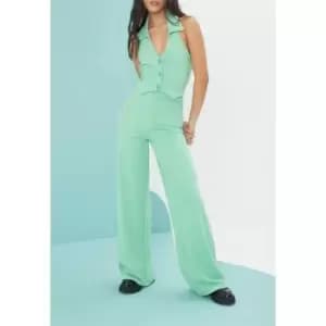 Missguided Tailored Wide Leg Trouser - Green