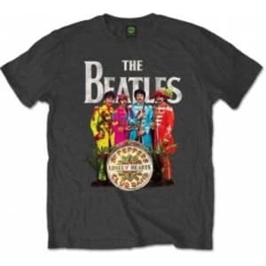 The Beatles Sgt Pepper Charcoal Mens TS: Large
