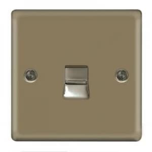 Wickes Single Raised Plate Master Telephone Socket - Pearl Nickel