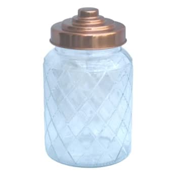Round Glass Jar With Copper Lid - 7 Inch