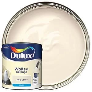 Dulux Walls & Ceilings Ivory Lace Matt Emulsion Paint 2.5L