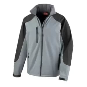 Result Mens Ice Fell Hooded Softshell Breathable Waterproof Jacket (345 GSM) (M) (Grey/Black)