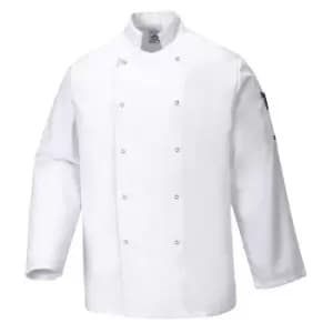 Portwest Suffolk Stud Front Chefs Jacket White 2XL