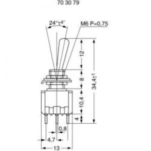 Toggle switch 125 V AC 6 A 2 x OnOn Miyama MS 500