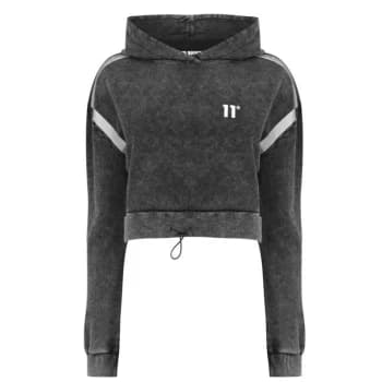 11 Degrees Acid Wash OTH Hoodie - Black Acid Wash