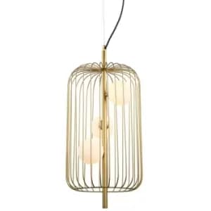 Italux Lighting - Italux Hayden - Modern Hanging Pendant Golden 3 Light with Gold, White Shade, G9