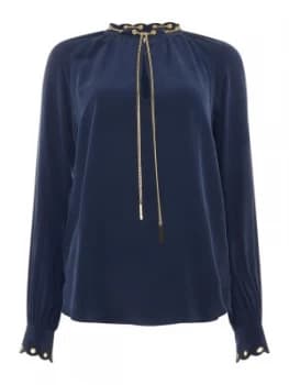 Michael Kors Scallop grommet chain top Blue