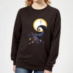 Disney The Nightmare Before Christmas Jack Skellington Pumpkin King Colour Womens Black Sweatshirt - L - Black
