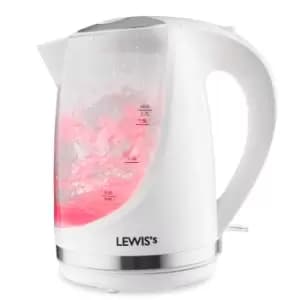 Lewis's Illuminated Jug Kettle 1.7L 2200W - White - TJ Hughes