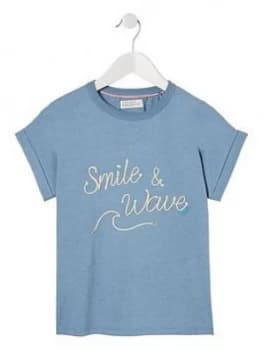 Fat Face Smile Wave Graphic T-Shirt - Chambray