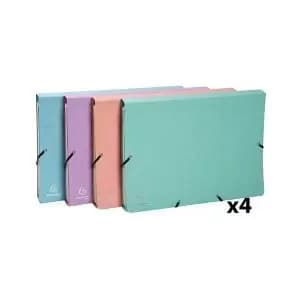 Exacompta Aquarel Multipart File 12 Pockets Assorted Pack of 4 58560E
