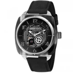 Briston Streamliner Skeleton Black Dial Black Leather Strap 201042.SA.G.1.CH Mens Watch