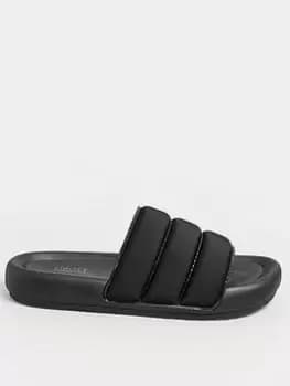 Yours Wide Fit Padded Slider - Black, Size 5E, Women