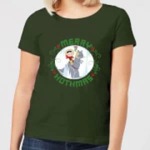 Star Wars Merry Hothmas Womens Christmas T-Shirt - Forest Green - L
